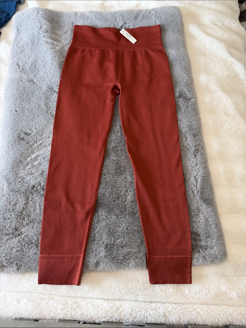 NWT Madewell Small Medium Seamless High-Waist Ribbed cropped Leggings